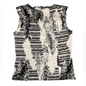 Y2K Alberto Makali Sz S y2k Sleeveless Tank Black white Crinkle Texture Sequins